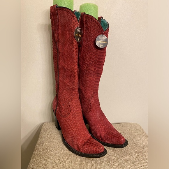 Corral Red Python Tall Top Full Exotic A4194 - Picture 5 of 13